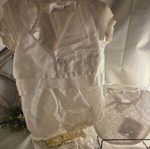 Tiny Gentleman Alert 👶 Vintage Baby Tuxedo Set w/ Hat, Bib & Shoes 0-3M Christe